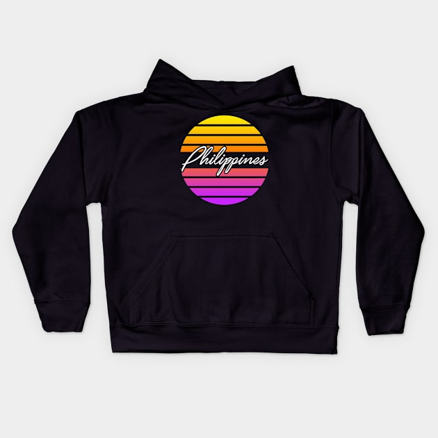 Throwback Sunset Vintage Philippines Kids Hoodie by paola.illustrations